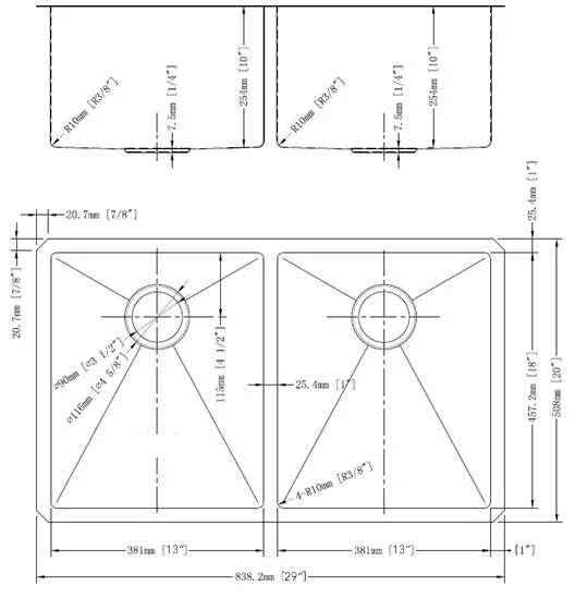 29" Double Bowl Under-Mount Sink - KS520 - Image 7