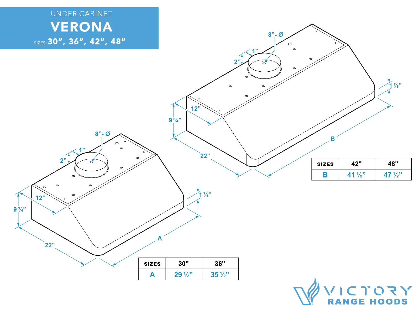30 Inch Under Cabinet Range Hood – 1000 CFM Remote Blower | Verona - Image 5
