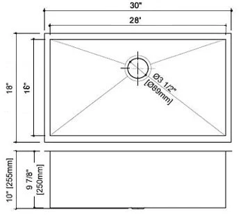 30" Single Bowl Under-Mount Sink - KS109 - Image 4