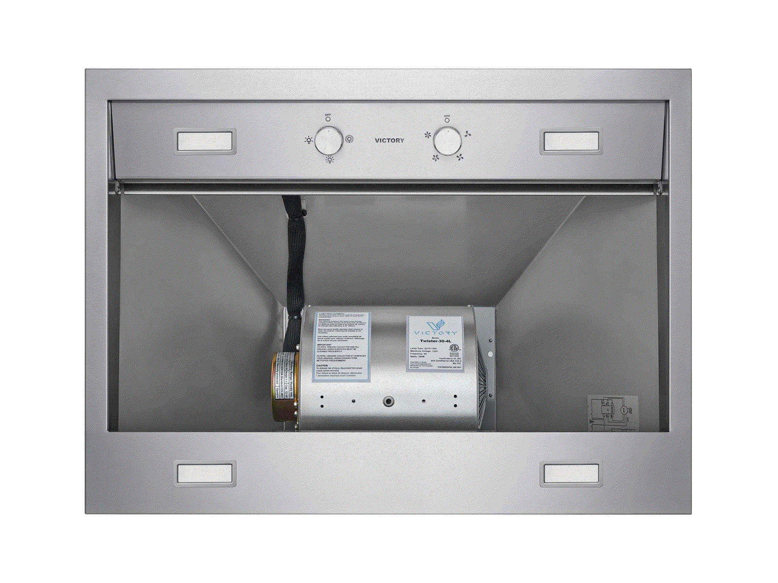36 Inch Wall Mount Range Hood with 1200 CFM Remote Blower - VICTORY TwisterMAX - Image 4