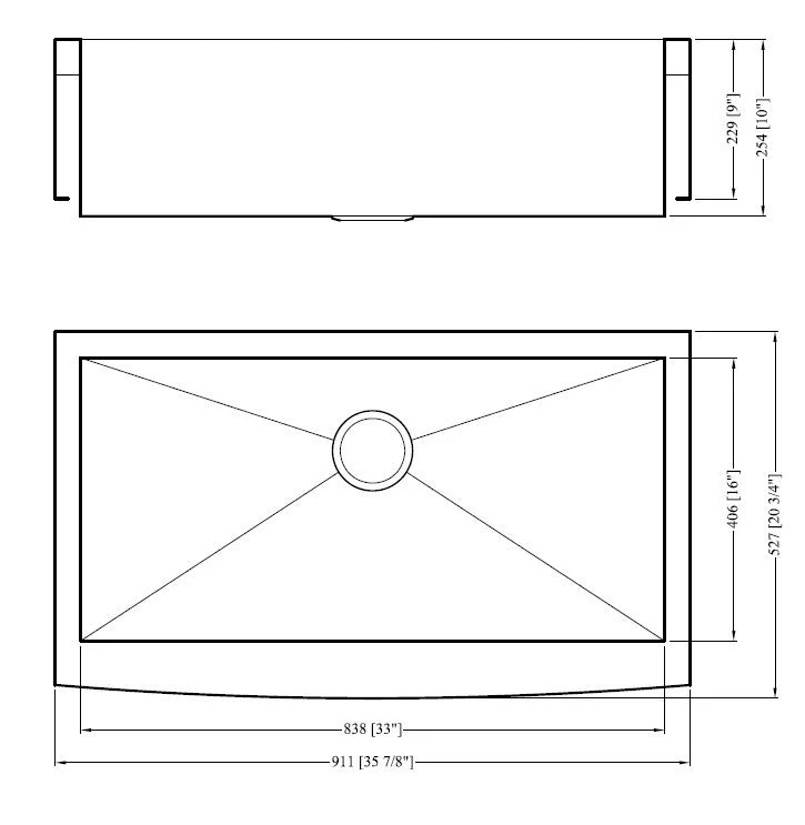 36" Single Bowl Apron Sink - KS124-36 - Image 5