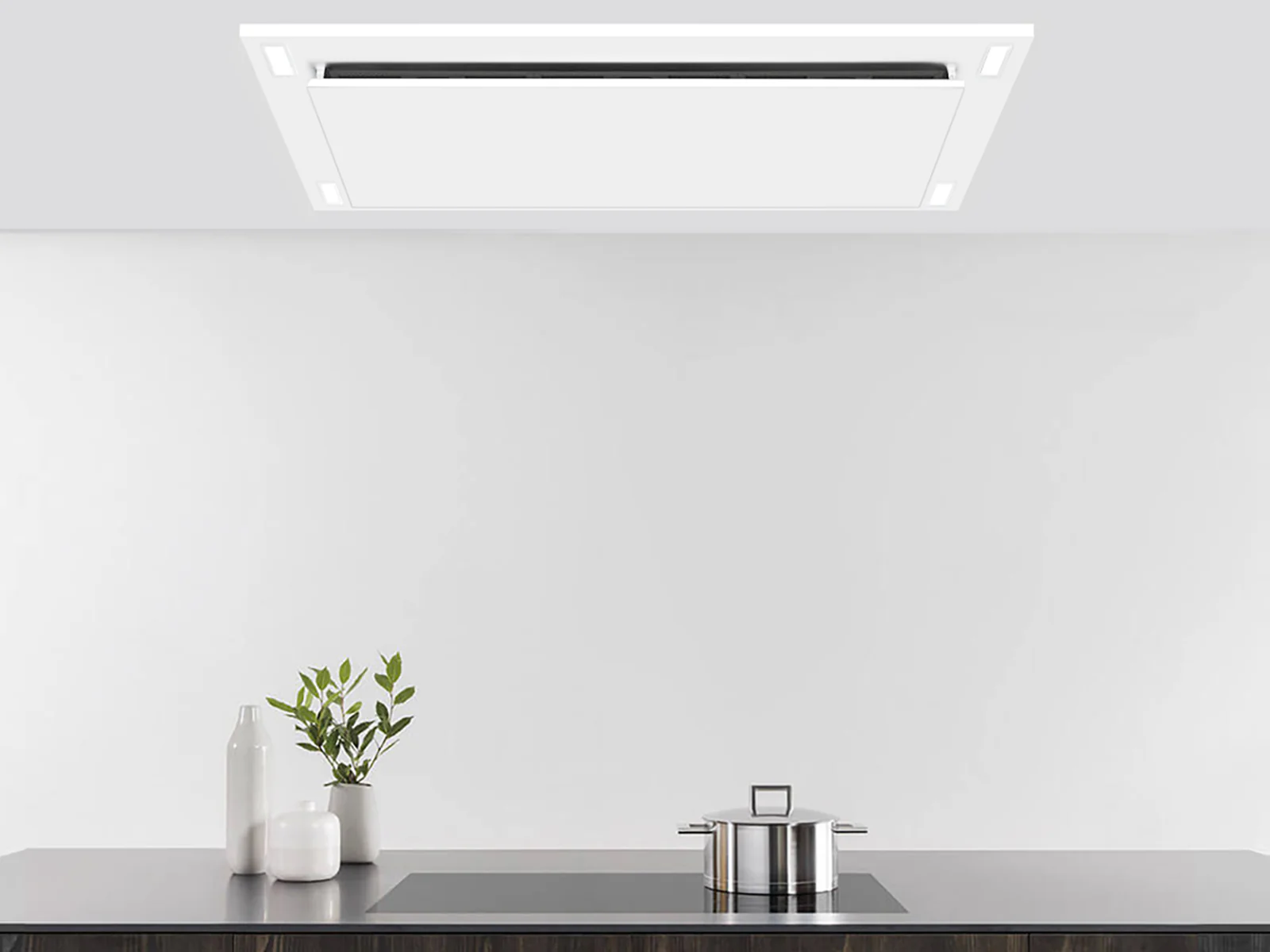 600 CFM White Flush Ceiling Mount Range Hood - VICTORY Sunset - Image 3