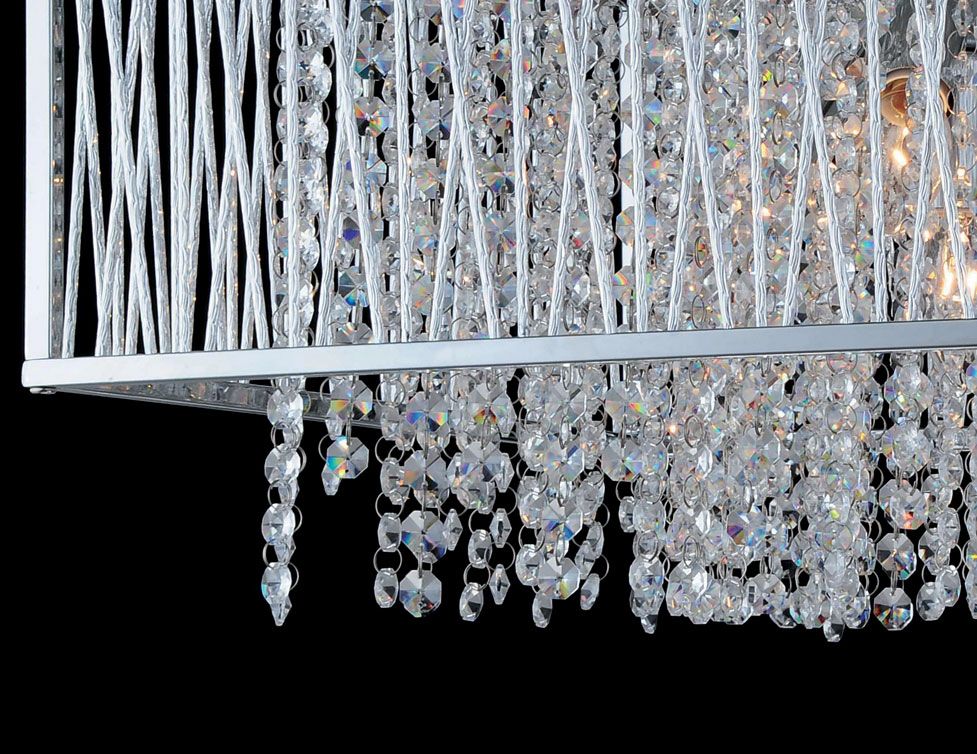 Semi-Flush 20" Pendant Light with Crystal Chains - Image 2