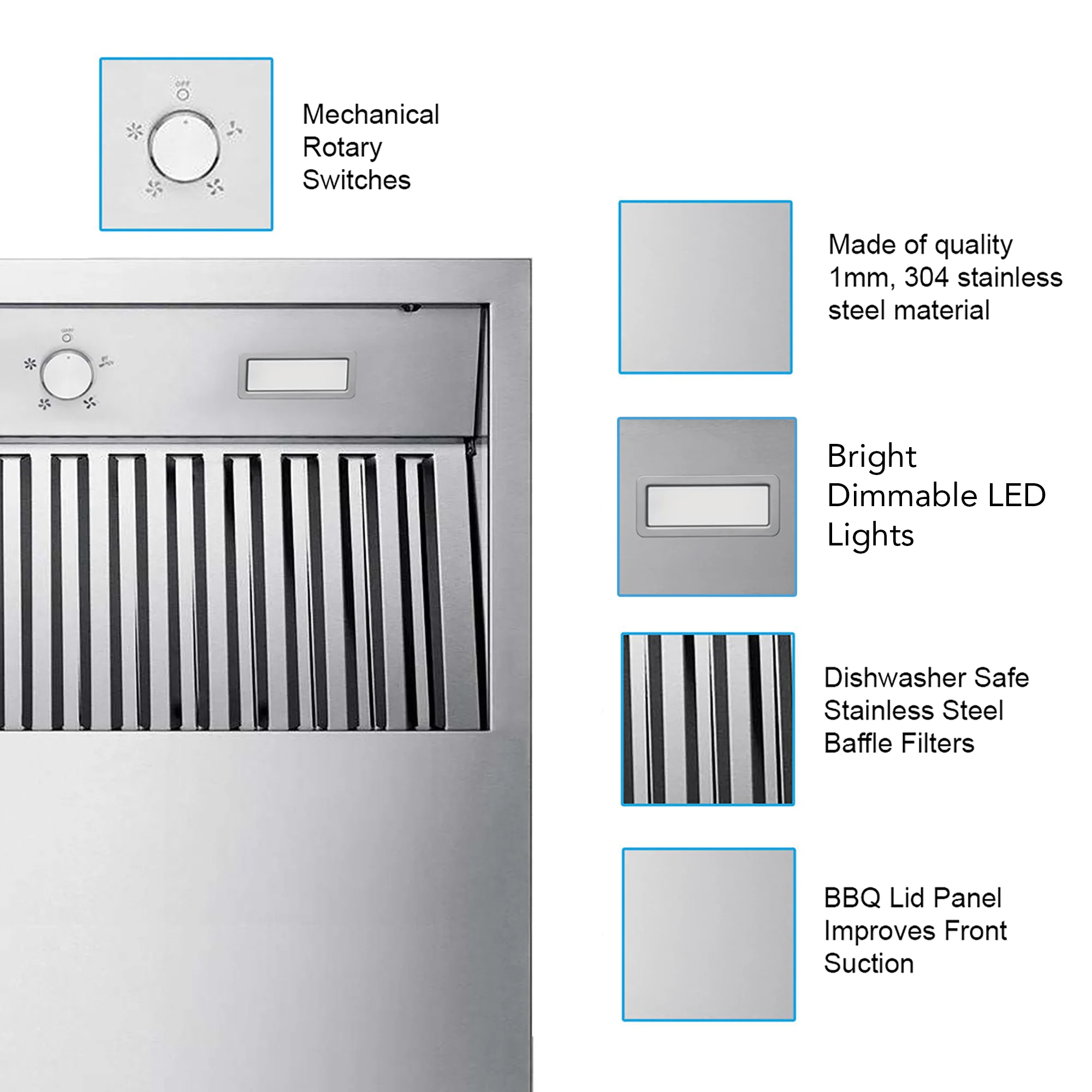 36 Inch 1200 CFM Outdoor Range Hood for Barbeques - VICTORY Twister BBQ - Image 5