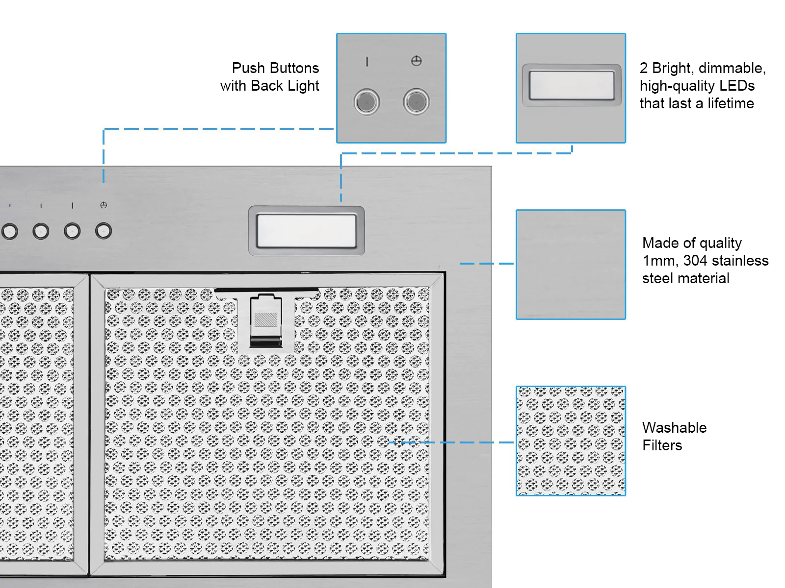 30 Inch 600 CFM Range Hood Insert - VICTORY Q1 - Image 8
