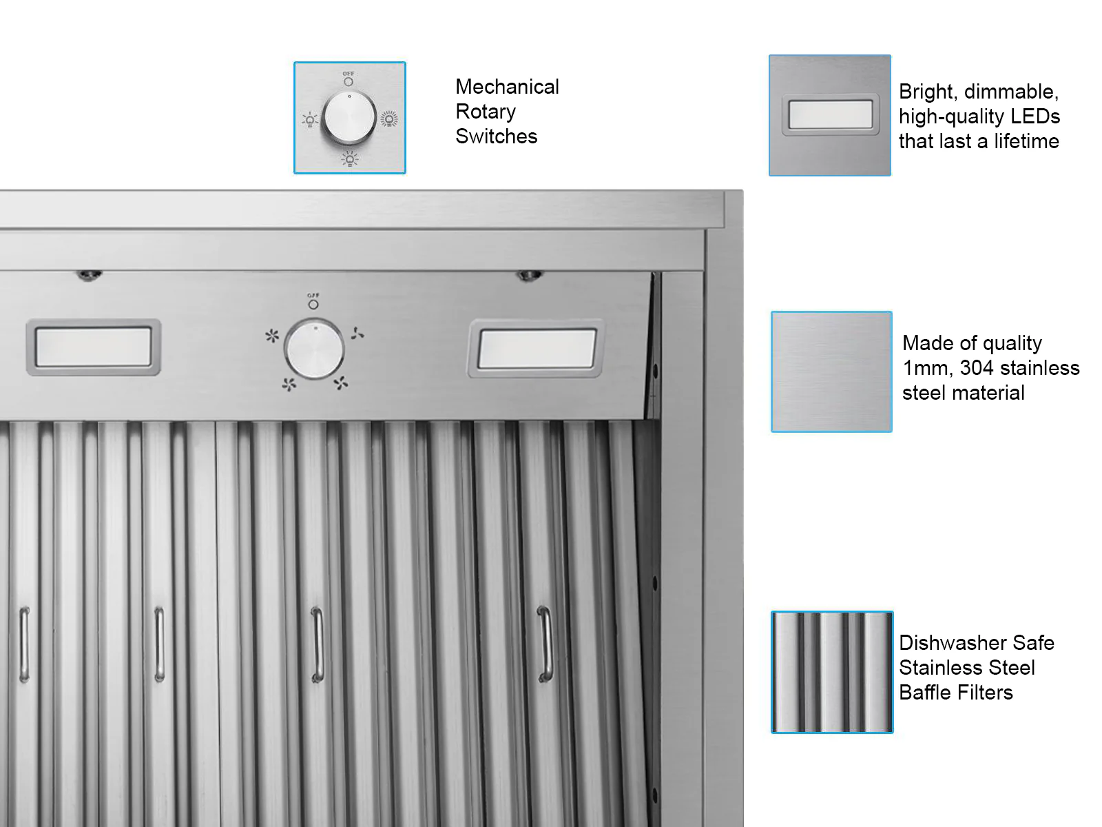 42 inch 900 CFM Range Hood Insert - VICTORY Star - Image 3
